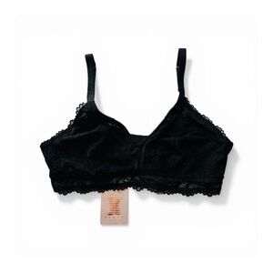 ★ NWT SavageXFenty Floral Lace & Mesh Wireless Bralette - Black Caviar ★